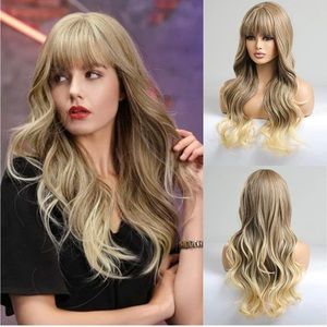 Human hair blend blonde ombré wig